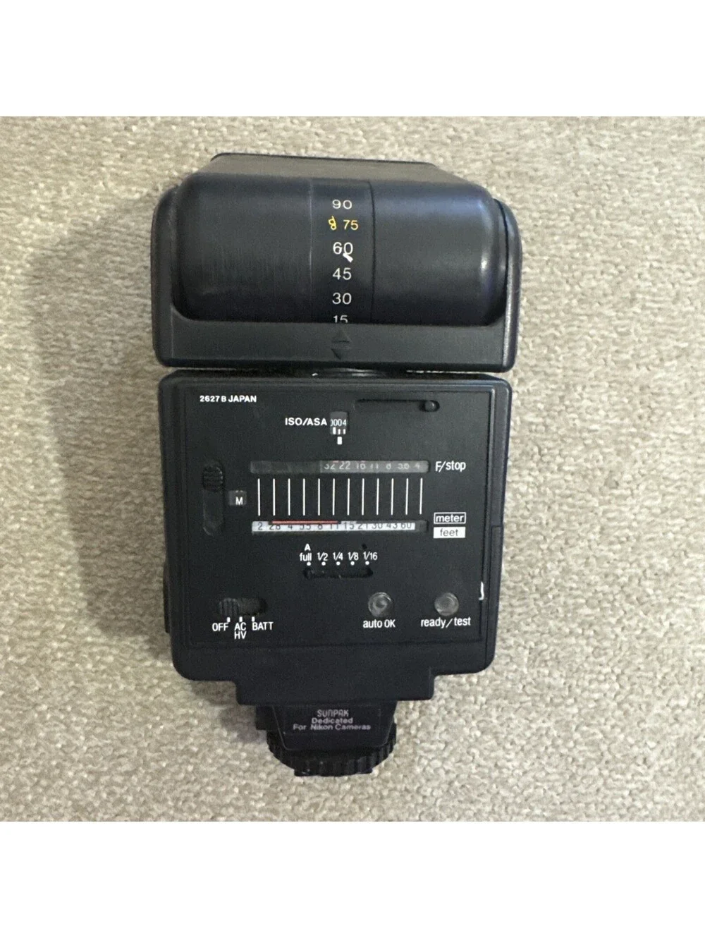 UNTESTED SUNPAK Auto 433 D Thyristor for Canon Film camera Shoe Mount Flash